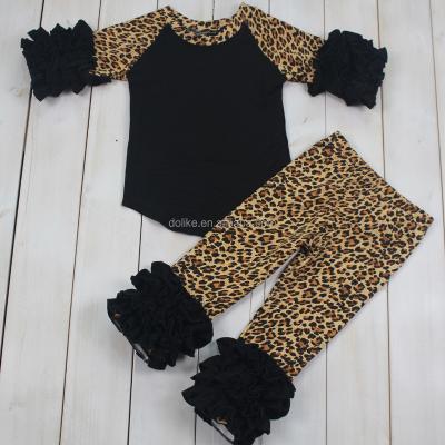 China Wholesale Icing Clothing Sets Ruffle Cheetah Cheetah Trouser Sets Formal Raglan Leopard Clothing Sets for sale