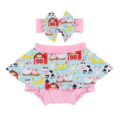 China Farm Animal Breathable Baby Skirted Bloomers Girls Ruffles Wholesale Infant Bloomers Clothing Fancy for sale