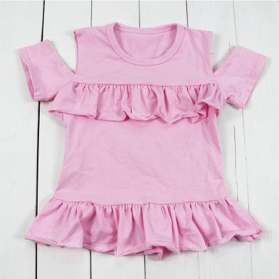 China Baby Girls Blouses&Shirts Breathable Cotton Kids Top Boutique Wholesale Summer Off Shoulder Tops For Girls for sale