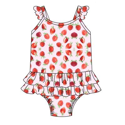 China Plus Size Kid Baby Swimwear Infant Ruffle Ties Bikini Swimwear Summer Print Toddler Swimsuit For Kids for sale