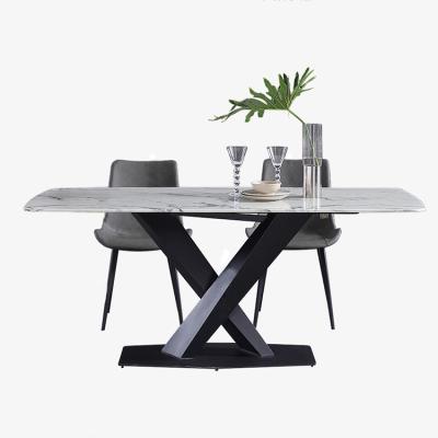 China Italy Modern Luxury Design Carbon Stone Gold Rectangular Chipboard Steel Basetopsets 8 Chairs Table Furniture Dining Tables for sale