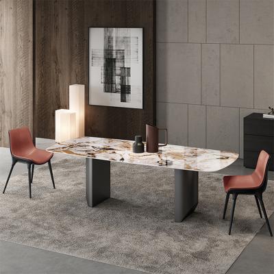 China Modern Wooden Wood Base And Chair Stainless Steel Restaurant Tables Dining Table for sale