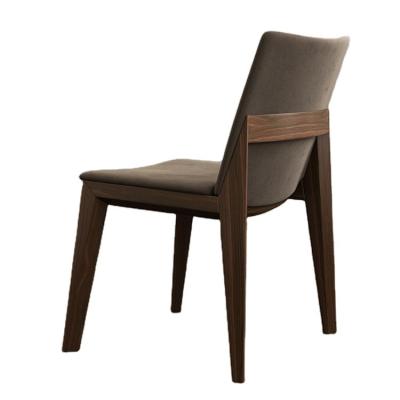 China Other Design Luxury Leather Material Simple Concise Dining Solid Wood Dining Chair for sale