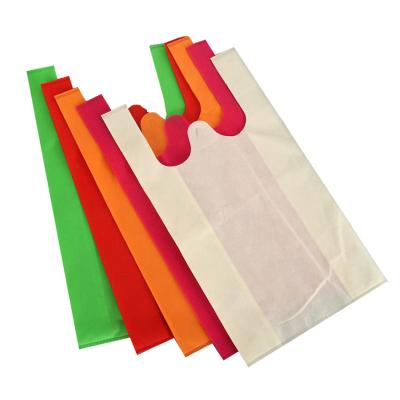 China 100% Eco-friendly High Quality Laminated Non Woven Bag T-shirt Pla Carrier Bags For Shopping for sale