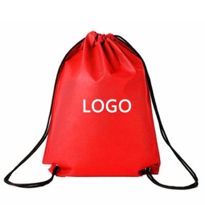 China 100% Eco-friendly Custom Logo Sports Backpack 210D Polyester Drawstring Bag Printing Suction String Bag for sale