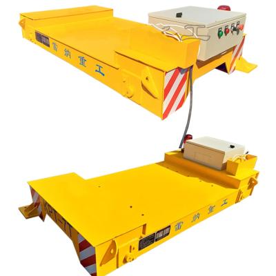 China 25 Ton Axle Load Flat Bed Rail Car 1200mm Wheelbase 4 Wheels Support for sale