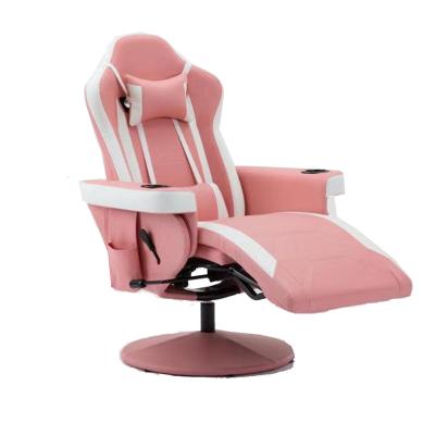 China Custom Wrapping Leather Pink Massage Partner Style PU Set Reclining Sofa With Cup Holder And Side Pocket for sale