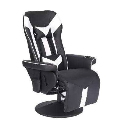 China Modern Massage PARTNER Sale Black/Hot White PU Adjusted Single Recliner Sofa Chair With 2 Cup Holder And Side Pocket for sale