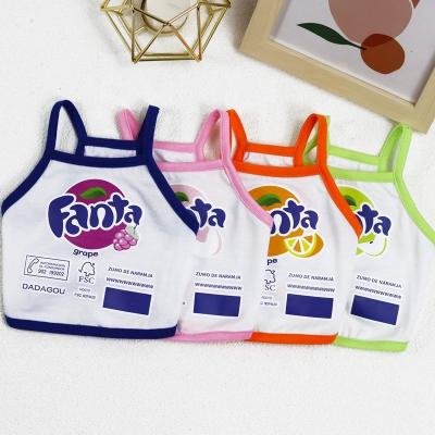 China 2022 Viable Wholesale Promotional Cheap Spring Puppy Puppy Summer Vest Dog Print Soda Clothes Cute Summer Clothes For Dogs for sale