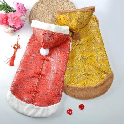 China New 2022 Winter Hot Spring Festival New Year's Pet Clothes Viable Chinese Luxury Chinese Tang Dog Costume Dog Suit Pet Clothes for sale