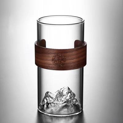 China Wholesale Creative Viable Snow Mountain Borosilicate Glass Tea Cup With Cup Cover for sale