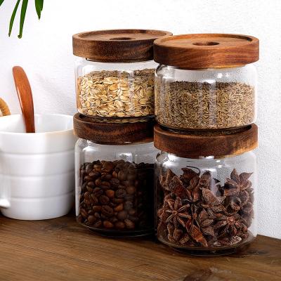 China Storage Jars Freshness Preservation Customization Extra Large Clear Candle Jar 4.5 L Glass With Wooden Lid for sale