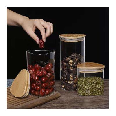 China High Freshness Keeping Triangle Multiple Sizes Sealing Performance Glass Mason Jars For Food Storage With Bamboo Lid for sale