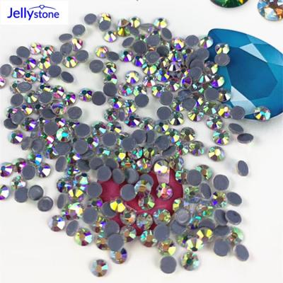 China Environmentally Friendly Jelly Stone Bling Crystal Glass Stone And Flat Back Bling Rhinestones ss3-ss48 ab Hotfix For Swimwear Bikini Suit for sale