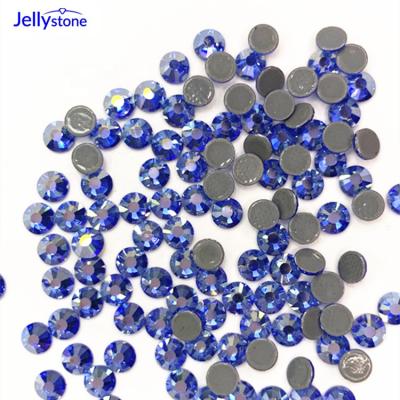 China Lead Free (< 90ppm) Good Quality ss4-ss30 Lt Sapphire AB Flat Back Fake Nail Art Glue On Hot Fix Stones For Bra Shoes And Jewelry for sale