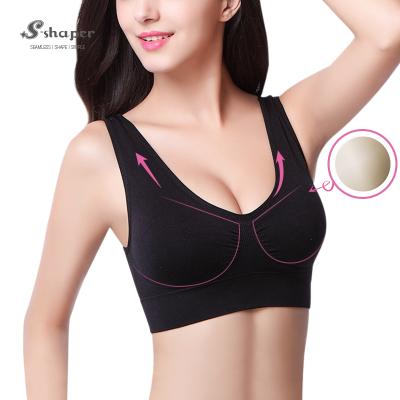 China Wholesale Antibacterial Yoga Crop Ladies S-SHAPER Bra Top Sports Tanks Girls Women Gym Sportswear for sale