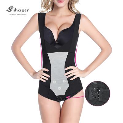 China S-SHAPER Germanium Antibacterial Energy Stone Slimming Magnetic Therapy Open Fork Shapewear for sale