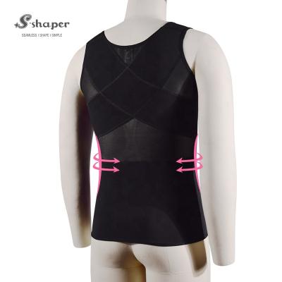 China S-SHAPER Antibacterial Men's Back Support Vest for sale