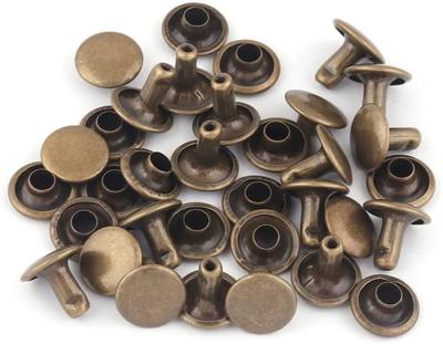 China Custom Wholesale Copper Belt Metal Double Side Garment Shade Rivets Handbag Gun Nuts Rivet For Leather for sale