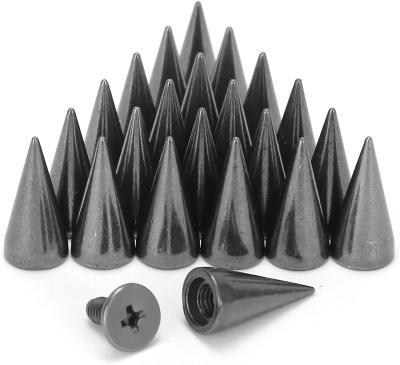 China Nickel Free Metal Bullet Cone Nails Studs Back Metal Screw Studs Spike for sale