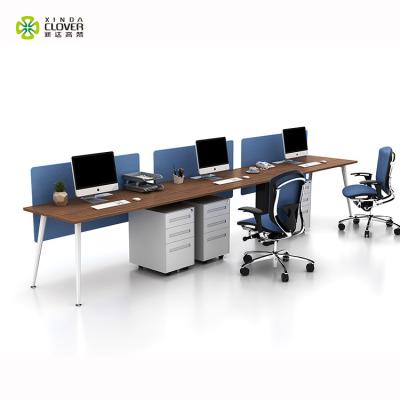 China Contemporary Convertible Melamine 3 Person Open Office Workstation Desk Set for sale