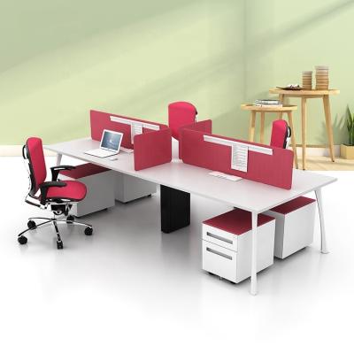 China Good Price Convertible Open Space Modern Design Office Computer Desk For 4 People for sale