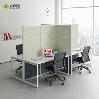 China Foshan Adjustable Table Top Furniture Aluminum Separation Desk 4 People Office Privacy Workstations for sale