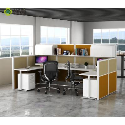 China Manufacturer Modern Chinese Office Partition Fabric Office Cubicle Desk L Shaped Workstation for sale