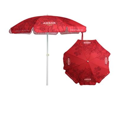 China Traditional Cafe Umbrella Outdoor Advertising Custom Logo Printed Market Parasol Branded Beach Umbrellas for sale