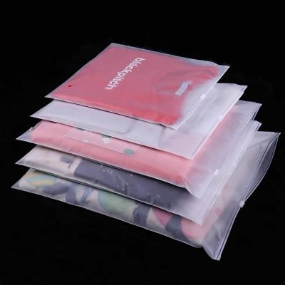 China Recyclable Frosted Plastic Zipper Bags Packaging Custom Logo Zip Lock Bag Zipper Bags For Clothing Packaging for sale