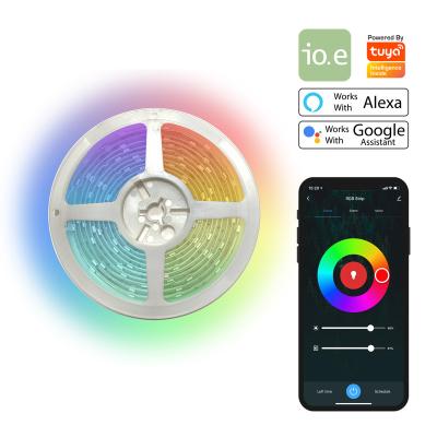 China Wifi Smart Wi-Fi LED Strip Waterproof 3m IP44 24W 110-230V RGB Tuya Dimmable Works with Alexa and Google Assistant for sale