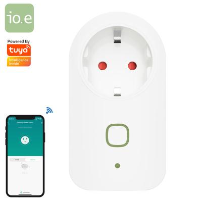 China Gateway BLE EU Standard Smart Power Socket Tuya Alexa Google Home Voice Control Socket Residential/Multi-Purpose Socket for sale