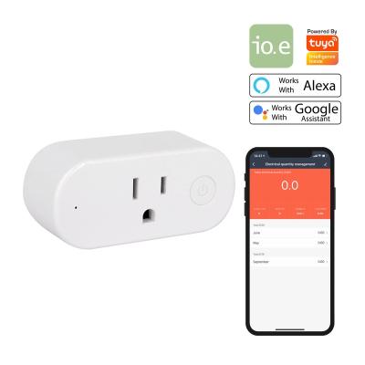 China Tuya Socket Smart WiFi USA Mini Socket 15A 100-240V Electricity Meter Residential/Multi-Purpose Standard Voice Control for sale