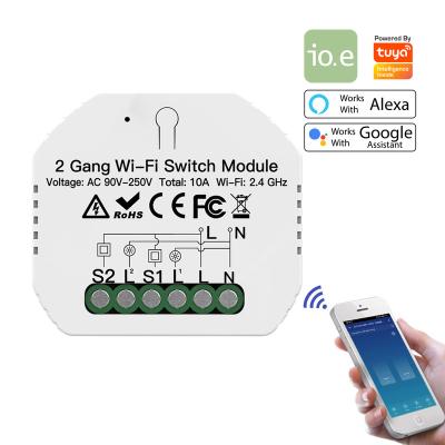 China Smart WiFi RF Switch Module 10A 90-250V Tuya Smart Band 2 Works with Alexa and Google Assistant for sale