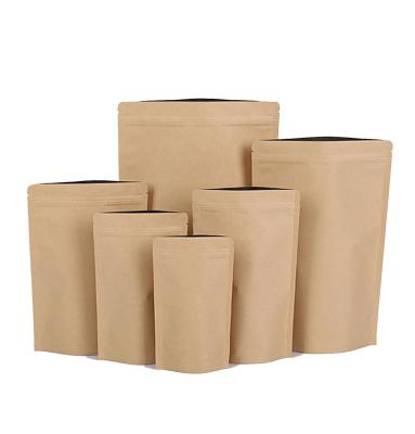 China Recyclable $0.01 Reusable Food Grade Kraft Paper Samples Stand Up Pouch Paper Kraft Paper Pouches for sale