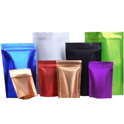 China Resealable Coffee Snack Color Aluminum Foil Zip Lock Bags Matte Moisture Proof Heat Sealing Packaging Pouches Spice Bag Packaging for sale