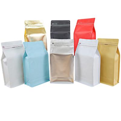 China Aluminum Foil Moisture Proof Flat Bottom Holding Empty Storage Bag Reusable Heat Sealable Coffee Beans Zipper Side Pouches for Home or Shop for sale