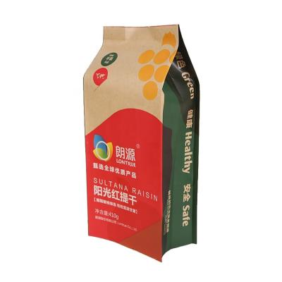 China Resealable Custom Food Kraft Packaging Offset Printing Zipper Pouch Large Stand Up Pouch Large Kraft Paper Bag For Snacks Nuts Dried Fruits for sale