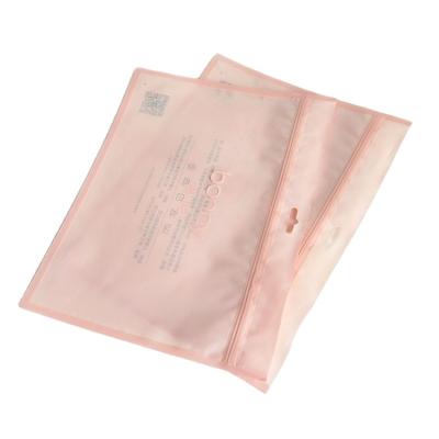 China Disposable Custom Resealable Self Sealing Clear Window Sock Apparel Making Plastic Zipper Pouch With Hole for sale