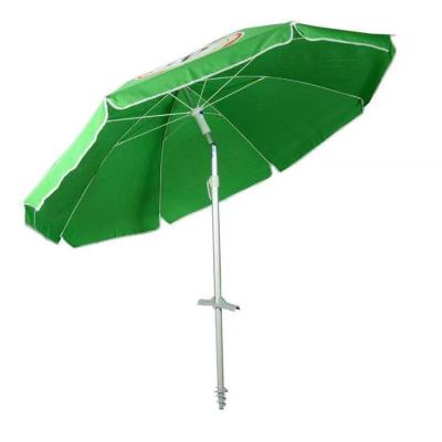 China Modern Outdoor Sun Protection Promotional Tilt Parasol 2m*8K Heavy Duty Beach Umbrella With Sand Screw for sale