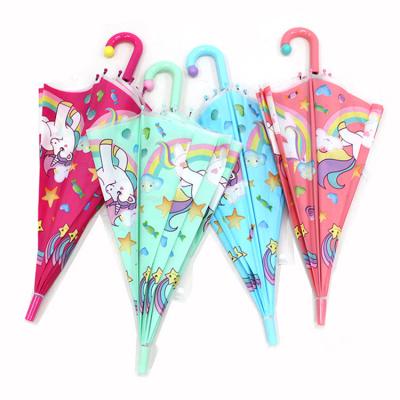 China 19 Inch 8K Fashion Unicorn Print Clear Kid Umbrella Cartoon Gift Child Umbrella for sale