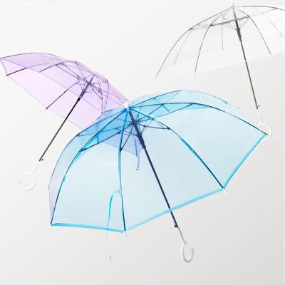 China Mid Century Size Modern Quality Poe Sun And Rain Colorful Clear Straight Umbrella Custom Umbrella for sale