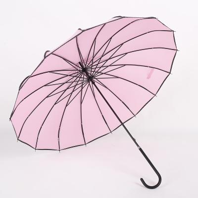 China Wholesale Novelty Macaroon Rose Manual Control Waterproof Wedding Pagoda Shape Upright Umbrella for sale