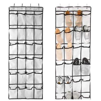 China Viable Over The Door Shoe Hanging Organizer 24 Large Mesh Fabric Pockets for sale