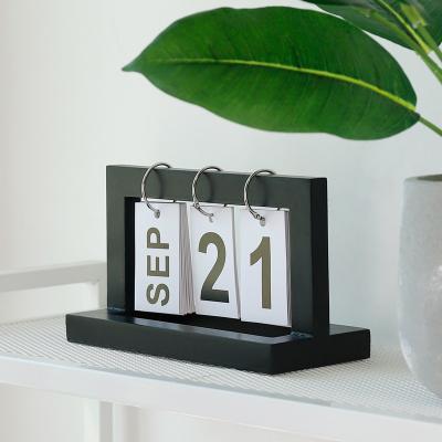 China Table Calendar 2021 Home Office Flipping Calendar Decoration Wooden Page for sale