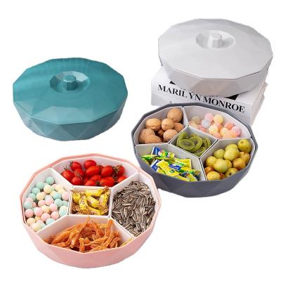 China Creative Nordic Light Luxury Tray Home Morden Fruit Division With Lid Dried Fruit Box Candy Dried Fruit Nut Snack Storage Box for sale