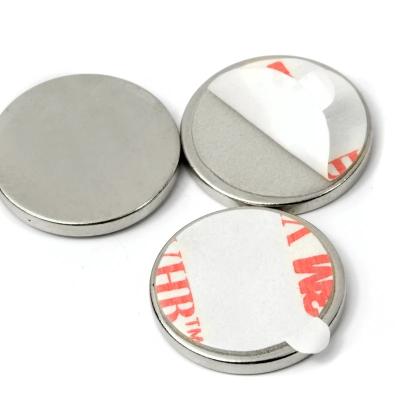 China Custom Customized Permanent Round Neodymium Rare Earth Disc Self Adhesive Magnet With 3M Glue for sale