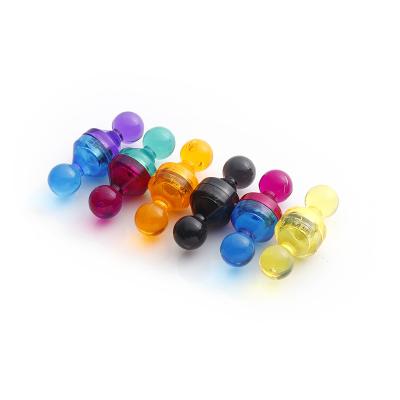 China Industrial Colorful Strong Magnet Classroom Magnet Plastic Covered Push Pins for sale