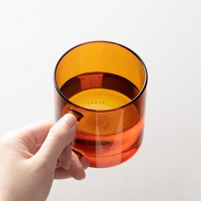 China Modern Hero Cup 320ml-Amber Coffee Mug Drinking Glass Tea Cup Reusable Single Layer Glass for sale