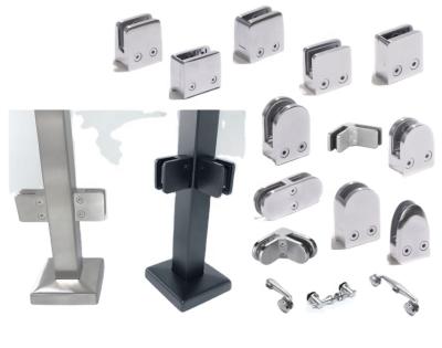 China 304 316 Square Glass Balustrade Stainless Steel Clip With Plate Bracket Glass Bracket Hardware Used In Glass Railing And Balustrade for sale